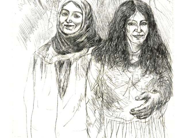 „Stadtbild“ zwei Arbeiterinnen in Berlin